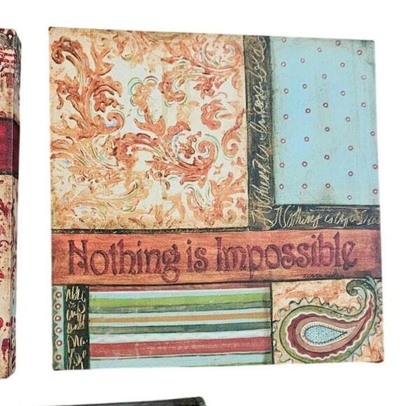 Set of 3 Canvas Inspirational Wall Hangings - 10" x 10" x 1" - Picture 3 of 6
